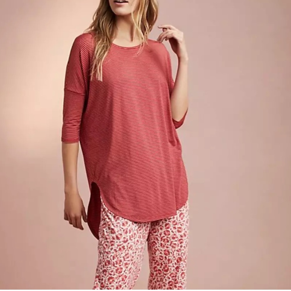 Floreat > Red Striped Tunic Top > S